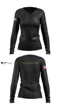 Brentwood Police Investigations Women's Long Sleeve V-neck Shirt - 5