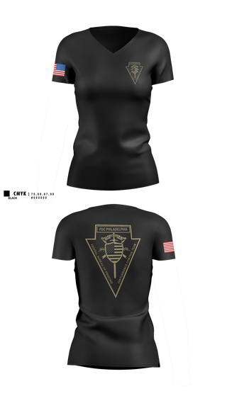 Womens Short Sleeve Vneck Shirt, FDC Philadelphia DCT, Police, Teamtime, Team time, sublimation, custom sports apparel, team uniforms, spirit wear, spiritwear, sports uniforms, custom shirts, team store, custom team store, fundraiser sports, apparel fundraiser