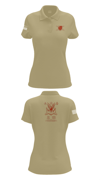 Womens Short Sleeve Performance Polo, 2nd Battalion 222nd Field Artillery, , Teamtime, Team time, sublimation, custom sports apparel, team uniforms, spirit wear, spiritwear, sports uniforms, custom shirts, team store, custom team store, fundraiser sports, apparel fundraiser
