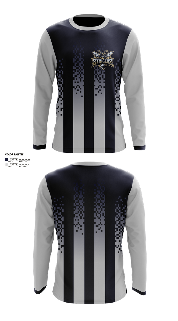 Long Sleeve Performance Shirt, STINGERZ, Baseball, Teamtime, Team time, sublimation, custom sports apparel, team uniforms, spirit wear, spiritwear, sports uniforms, custom shirts, team store, custom team store, fundraiser sports, apparel fundraiser