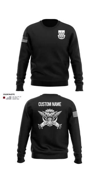 Crew Neck Sweatshirt, 1-77 FA Bravo Btry, Army, Teamtime, Team time, sublimation, custom sports apparel, team uniforms, spirit wear, spiritwear, sports uniforms, custom shirts, team store, custom team store, fundraiser sports, apparel fundraiser