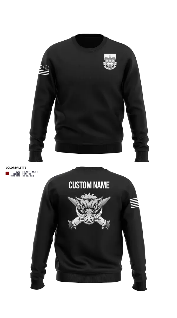 Crew Neck Sweatshirt, 1-77 FA Bravo Btry, Army, Teamtime, Team time, sublimation, custom sports apparel, team uniforms, spirit wear, spiritwear, sports uniforms, custom shirts, team store, custom team store, fundraiser sports, apparel fundraiser