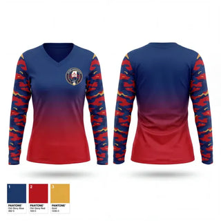 Womens Long Sleeve Vneck Shirt, Inter Mississippi FC, Men's Soccer, Teamtime, Team time, sublimation, custom sports apparel, team uniforms, spirit wear, spiritwear, sports uniforms, custom shirts, team store, custom team store, fundraiser sports, apparel fundraiser