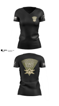 Massachusetts State Police Fire & Explosion Investigation Unit 9472386 Women's Short Sleeve V-neck Shirt - 1