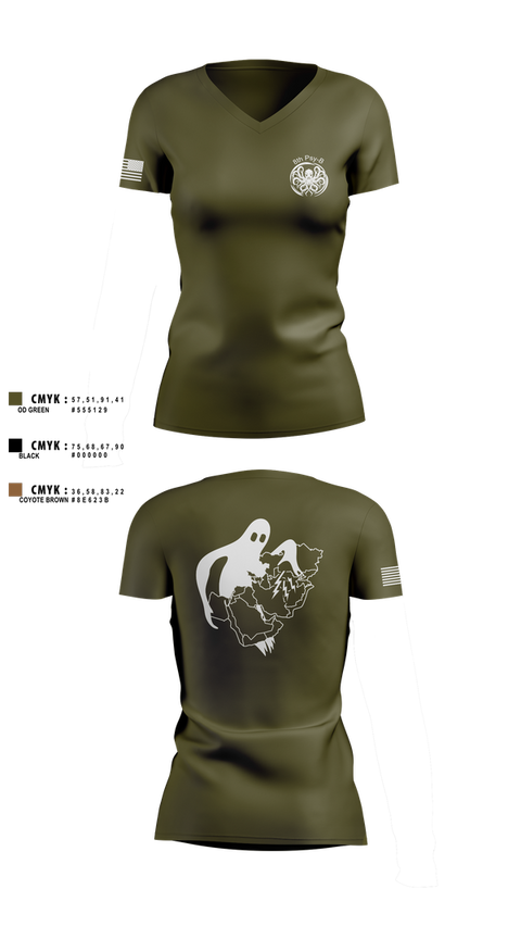 Womens Short Sleeve Vneck Shirt, A Co 8th Psy-B, Army, Teamtime, Team time, sublimation, custom sports apparel, team uniforms, spirit wear, spiritwear, sports uniforms, custom shirts, team store, custom team store, fundraiser sports, apparel fundraiser