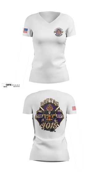 Womens Short Sleeve Vneck Shirt, Benton Fire, Fire Department, Teamtime, Team time, sublimation, custom sports apparel, team uniforms, spirit wear, spiritwear, sports uniforms, custom shirts, team store, custom team store, fundraiser sports, apparel fundraiser