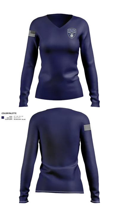 Maumelle PD 82584519 Women's Long Sleeve V-neck Shirt - 23
