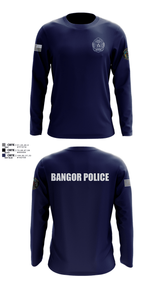Long Sleeve Performance Shirt, Bangor PD, Police, Teamtime, Team time, sublimation, custom sports apparel, team uniforms, spirit wear, spiritwear, sports uniforms, custom shirts, team store, custom team store, fundraiser sports, apparel fundraiser