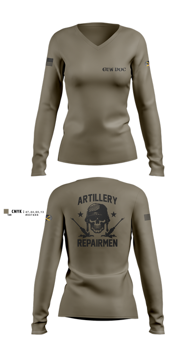 1-320th FA, Fox Battery 2295294 Women's Long Sleeve V-neck Shirt - 3
