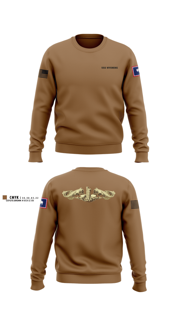 Crew Neck Sweatshirt, USS WYOMING, Navy, Teamtime, Team time, sublimation, custom sports apparel, team uniforms, spirit wear, spiritwear, sports uniforms, custom shirts, team store, custom team store, fundraiser sports, apparel fundraiser
