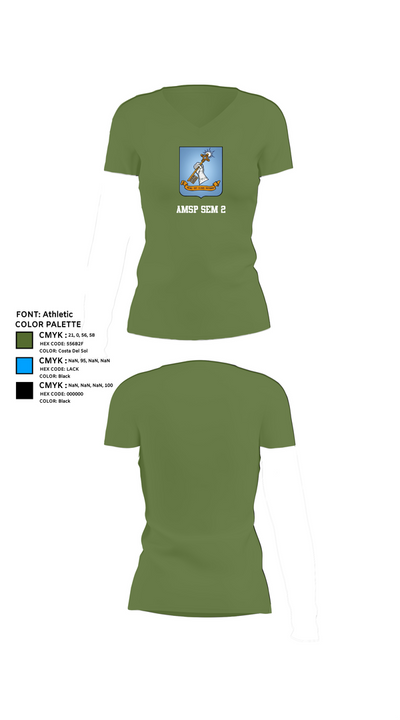 AMSP Sem 2 60045387 Women's Short Sleeve V-neck Shirt - 44
