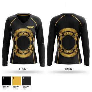 Womens Long Sleeve Vneck Shirt, Dennehotso Battle Hawks, Wrestling, Teamtime, Team time, sublimation, custom sports apparel, team uniforms, spirit wear, spiritwear, sports uniforms, custom shirts, team store, custom team store, fundraiser sports, apparel fundraiser