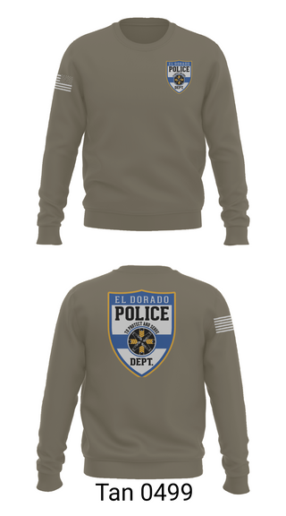 Crew Neck Sweatshirt, El dorado Police Department, Police, Teamtime, Team time, sublimation, custom sports apparel, team uniforms, spirit wear, spiritwear, sports uniforms, custom shirts, team store, custom team store, fundraiser sports, apparel fundraiser