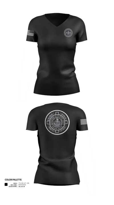 PA S.I.T.E. STATE AGENTS PRIVATE POLICE 2518977 Women's Short Sleeve V-neck Shirt - 22
