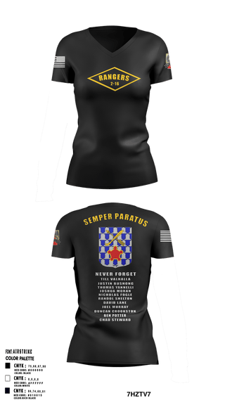 Womens Short Sleeve Vneck Shirt, 2-16 rangers, Army, Teamtime, Team time, sublimation, custom sports apparel, team uniforms, spirit wear, spiritwear, sports uniforms, custom shirts, team store, custom team store, fundraiser sports, apparel fundraiser