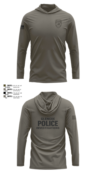 Long Sleeve Performance Shirt with hood, Glencoe Investigations, Police, Teamtime, Team time, sublimation, custom sports apparel, team uniforms, spirit wear, spiritwear, sports uniforms, custom shirts, team store, custom team store, fundraiser sports, apparel fundraiser