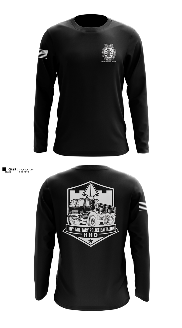 Long Sleeve Performance Shirt, 118th Military Police Battalion, National Guard, Teamtime, Team time, sublimation, custom sports apparel, team uniforms, spirit wear, spiritwear, sports uniforms, custom shirts, team store, custom team store, fundraiser sports, apparel fundraiser