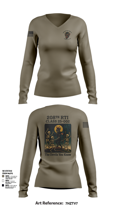 208th RTI MED TRNG CO Class 25-002 54968999 Women's Long Sleeve V-neck Shirt - 101