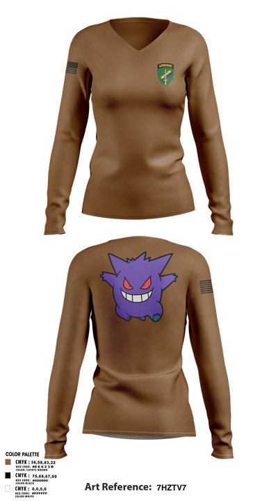492nd ca bn 48784329 Women's Long Sleeve V-neck Shirt - 1