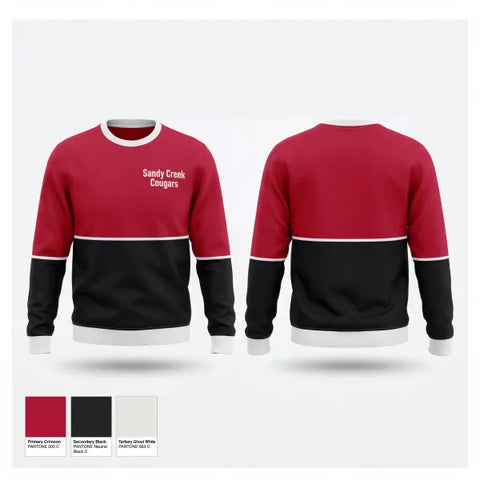 Crew Neck Sweatshirt, Sandy Creek Cougars, Softball, Teamtime, Team time, sublimation, custom sports apparel, team uniforms, spirit wear, spiritwear, sports uniforms, custom shirts, team store, custom team store, fundraiser sports, apparel fundraiser