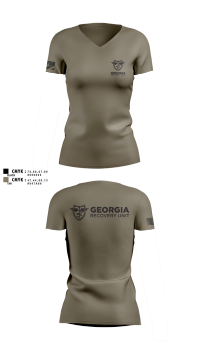 Georgia Recovery Unit 25401447 Women's Short Sleeve V-neck Shirt - 1