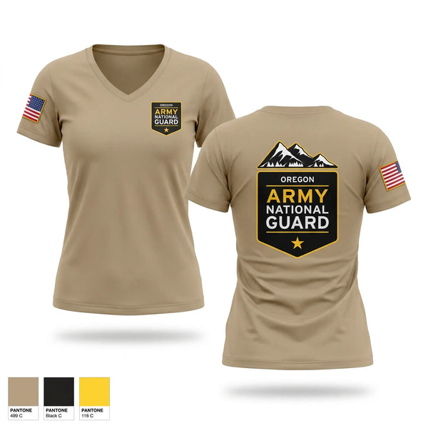 Womens Short Sleeve Vneck Shirt, Oregon Army National Guard, National Guard, Teamtime, Team time, sublimation, custom sports apparel, team uniforms, spirit wear, spiritwear, sports uniforms, custom shirts, team store, custom team store, fundraiser sports, apparel fundraiser