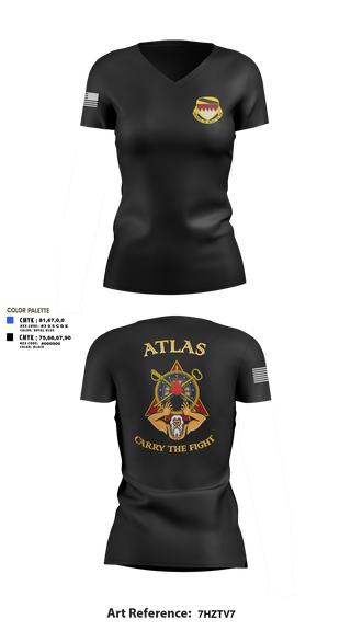 Womens Short Sleeve Vneck Shirt, A Co, 115th BSB, 1CD, Army, Teamtime, Team time, sublimation, custom sports apparel, team uniforms, spirit wear, spiritwear, sports uniforms, custom shirts, team store, custom team store, fundraiser sports, apparel fundraiser