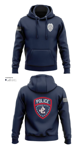 Hoodie, Jefferson College Police Department, Police, Teamtime, Team time, sublimation, custom sports apparel, team uniforms, spirit wear, spiritwear, sports uniforms, custom shirts, team store, custom team store, fundraiser sports, apparel fundraiser