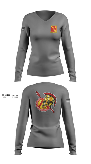 Womens Long Sleeve Vneck Shirt, 135th FSC, Army, Teamtime, Team time, sublimation, custom sports apparel, team uniforms, spirit wear, spiritwear, sports uniforms, custom shirts, team store, custom team store, fundraiser sports, apparel fundraiser