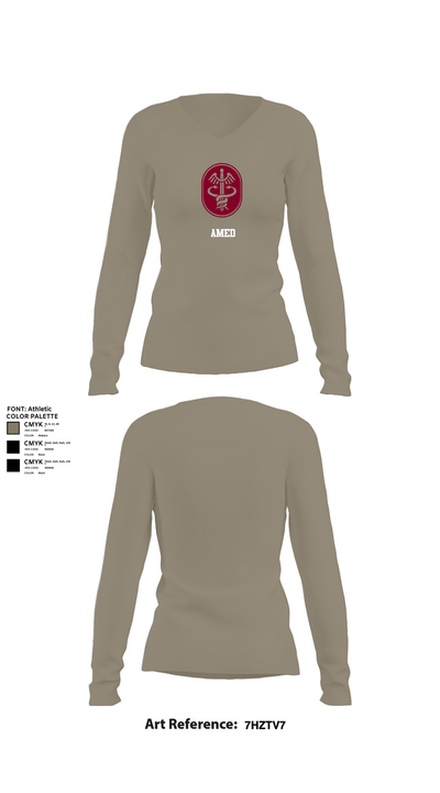 Amed 64194454 Women's Long Sleeve V-neck Shirt - 62