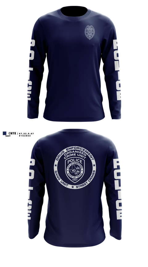 Long Sleeve Performance Shirt, Robstown Police Department Organized Crime Unit, Police, Teamtime, Team time, sublimation, custom sports apparel, team uniforms, spirit wear, spiritwear, sports uniforms, custom shirts, team store, custom team store, fundraiser sports, apparel fundraiser