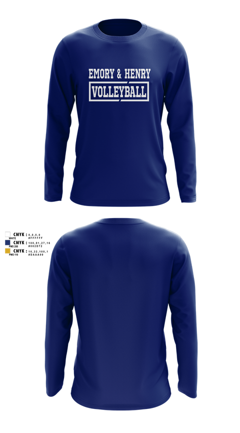 Long Sleeve Performance Shirt, Emory & Henry Volleyball, Women's Volleyball, Teamtime, Team time, sublimation, custom sports apparel, team uniforms, spirit wear, spiritwear, sports uniforms, custom shirts, team store, custom team store, fundraiser sports, apparel fundraiser