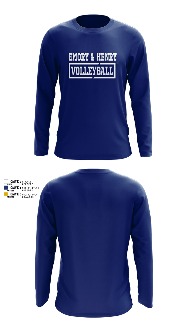 Long Sleeve Performance Shirt, Emory & Henry Volleyball, Women's Volleyball, Teamtime, Team time, sublimation, custom sports apparel, team uniforms, spirit wear, spiritwear, sports uniforms, custom shirts, team store, custom team store, fundraiser sports, apparel fundraiser