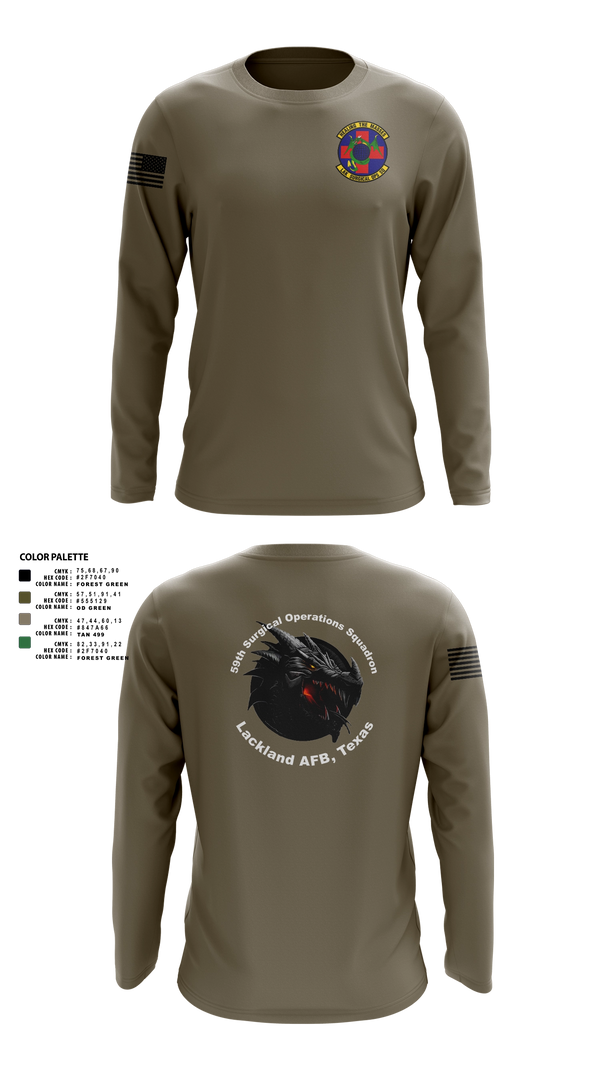 Long Sleeve Performance Shirt, 59th Surgical Operations Squadron, Air Force, Teamtime, Team time, sublimation, custom sports apparel, team uniforms, spirit wear, spiritwear, sports uniforms, custom shirts, team store, custom team store, fundraiser sports, apparel fundraiser