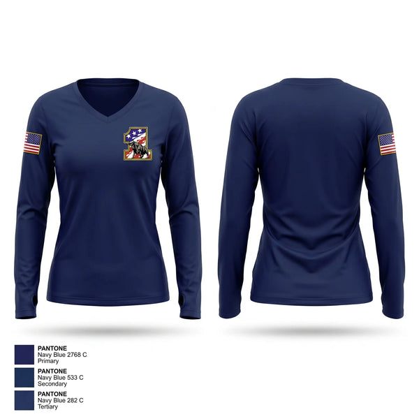 Womens Long Sleeve Vneck Shirt, Smithtown Fire Department Engine Company 1, Fire Department, Teamtime, Team time, sublimation, custom sports apparel, team uniforms, spirit wear, spiritwear, sports uniforms, custom shirts, team store, custom team store, fundraiser sports, apparel fundraiser