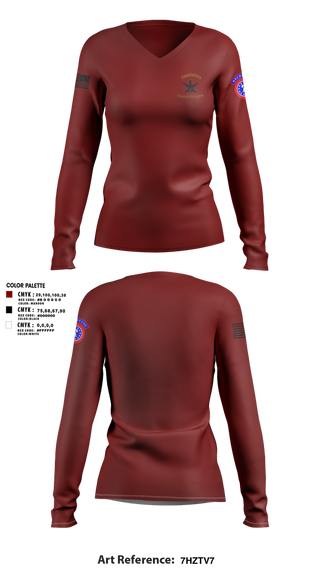 Womens Long Sleeve Vneck Shirt, 2ND MRBN, Army, Teamtime, Team time, sublimation, custom sports apparel, team uniforms, spirit wear, spiritwear, sports uniforms, custom shirts, team store, custom team store, fundraiser sports, apparel fundraiser