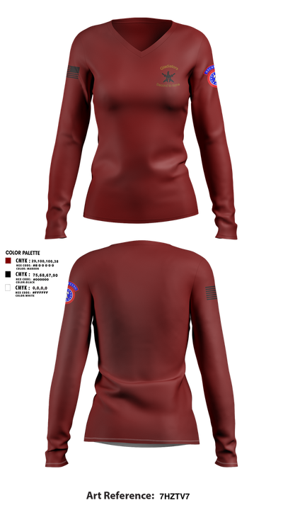 2ND MRBN 38702698 Women's Long Sleeve V-neck Shirt - 1