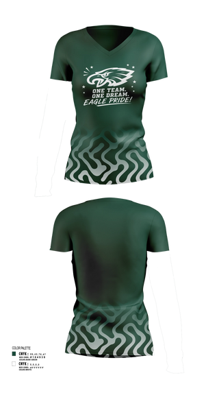 Womens Short Sleeve Vneck Shirt, Exhalt Eagles, Cheer, Teamtime, Team time, sublimation, custom sports apparel, team uniforms, spirit wear, spiritwear, sports uniforms, custom shirts, team store, custom team store, fundraiser sports, apparel fundraiser