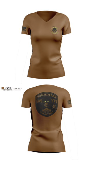 Womens Short Sleeve Vneck Shirt, South Texas HIDTA, Police, Teamtime, Team time, sublimation, custom sports apparel, team uniforms, spirit wear, spiritwear, sports uniforms, custom shirts, team store, custom team store, fundraiser sports, apparel fundraiser
