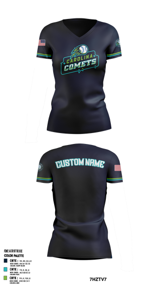 Womens Short Sleeve Vneck Shirt, Carolina Comets, Baseball, Teamtime, Team time, sublimation, custom sports apparel, team uniforms, spirit wear, spiritwear, sports uniforms, custom shirts, team store, custom team store, fundraiser sports, apparel fundraiser