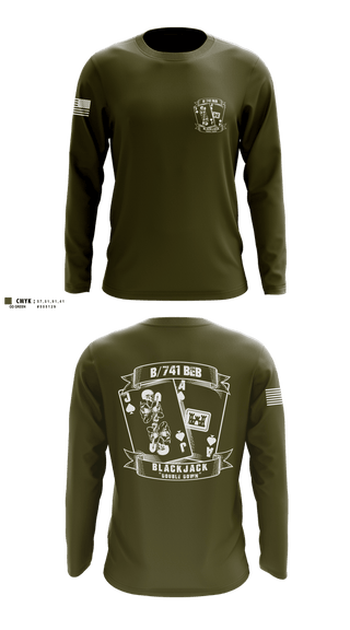 Long Sleeve Performance Shirt, B/741BEB, Army, Teamtime, Team time, sublimation, custom sports apparel, team uniforms, spirit wear, spiritwear, sports uniforms, custom shirts, team store, custom team store, fundraiser sports, apparel fundraiser