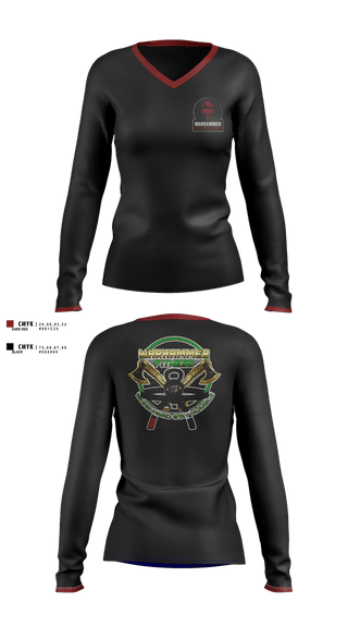 Womens Long Sleeve Vneck Shirt, Warhammer Fitness, , Teamtime, Team time, sublimation, custom sports apparel, team uniforms, spirit wear, spiritwear, sports uniforms, custom shirts, team store, custom team store, fundraiser sports, apparel fundraiser