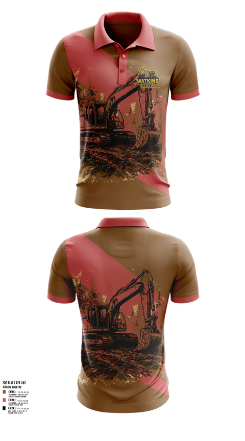 Short Sleeve Performance Polo, 252 EngineersWatkins Excavation, , Teamtime, Team time, sublimation, custom sports apparel, team uniforms, spirit wear, spiritwear, sports uniforms, custom shirts, team store, custom team store, fundraiser sports, apparel fundraiser