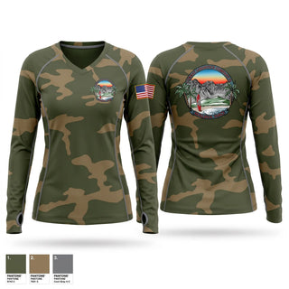 Womens Long Sleeve Vneck Shirt, Combat Logistics Company 33, Marines, Teamtime, Team time, sublimation, custom sports apparel, team uniforms, spirit wear, spiritwear, sports uniforms, custom shirts, team store, custom team store, fundraiser sports, apparel fundraiser
