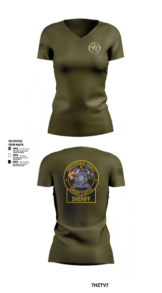 Womens Short Sleeve Vneck Shirt, Chesterfield County Sheriff’s Office, Police, Teamtime, Team time, sublimation, custom sports apparel, team uniforms, spirit wear, spiritwear, sports uniforms, custom shirts, team store, custom team store, fundraiser sports, apparel fundraiser