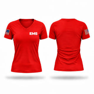 Womens Short Sleeve Vneck Shirt, EMS, EMS/EMT, Teamtime, Team time, sublimation, custom sports apparel, team uniforms, spirit wear, spiritwear, sports uniforms, custom shirts, team store, custom team store, fundraiser sports, apparel fundraiser