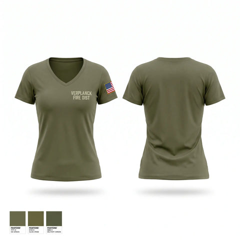 Womens Short Sleeve Vneck Shirt, Verplanck Fire Dist, Fire Department, Teamtime, Team time, sublimation, custom sports apparel, team uniforms, spirit wear, spiritwear, sports uniforms, custom shirts, team store, custom team store, fundraiser sports, apparel fundraiser