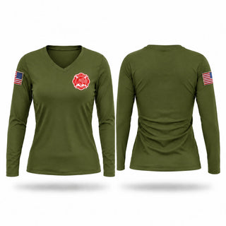 Womens Long Sleeve Vneck Shirt, Coates Bend Fire & Rescue, Fire Department, Teamtime, Team time, sublimation, custom sports apparel, team uniforms, spirit wear, spiritwear, sports uniforms, custom shirts, team store, custom team store, fundraiser sports, apparel fundraiser