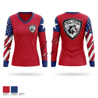 Womens Long Sleeve Vneck Shirt, WTXC Fight Club, , Teamtime, Team time, sublimation, custom sports apparel, team uniforms, spirit wear, spiritwear, sports uniforms, custom shirts, team store, custom team store, fundraiser sports, apparel fundraiser