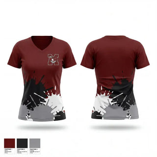Womens Short Sleeve Vneck Shirt, Red Bud High School Track & Field, Track & Field, Teamtime, Team time, sublimation, custom sports apparel, team uniforms, spirit wear, spiritwear, sports uniforms, custom shirts, team store, custom team store, fundraiser sports, apparel fundraiser